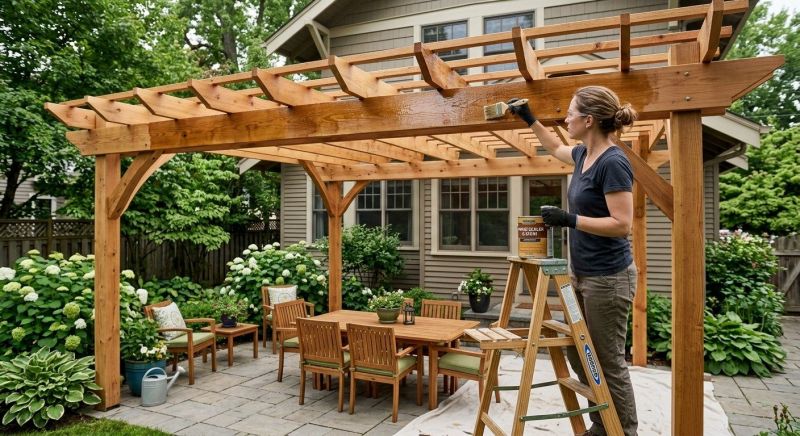 Pergola Sealing in Puyallup, WA
