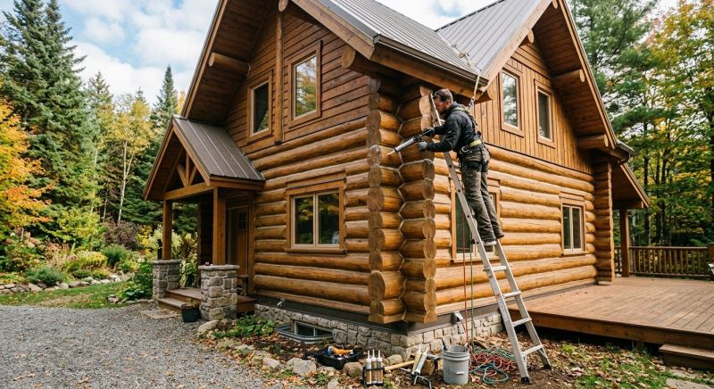 Log Home Weatherproofing in Bellevue, WA